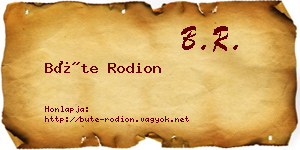 Büte Rodion névjegykártya